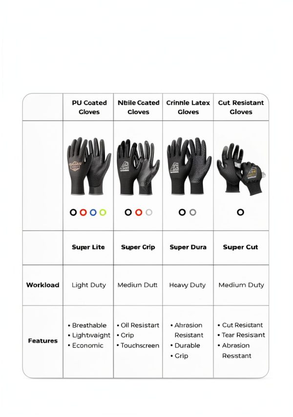 OKIAAS Work Gloves Thin Grip Mens Unisex Light Duty-6