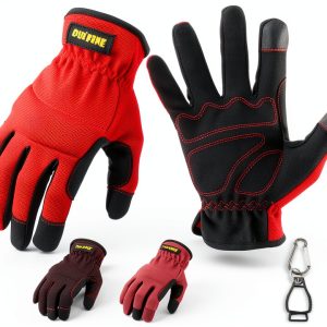 DF147 Work Gloves Faux Leather Impact Protection Mechanics-0