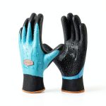 COOLJOB Waterproof Work Gloves Fleece Blue Winter Cold-0
