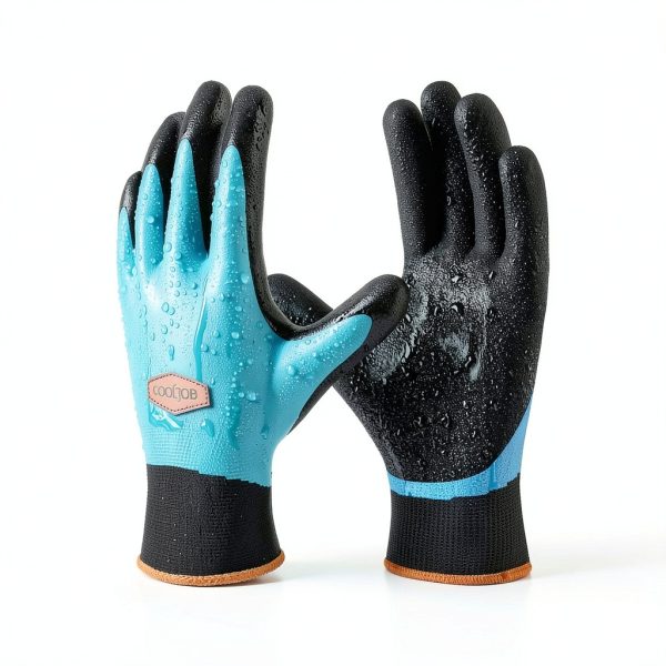 COOLJOB Waterproof Work Gloves Fleece Blue Winter Cold-0