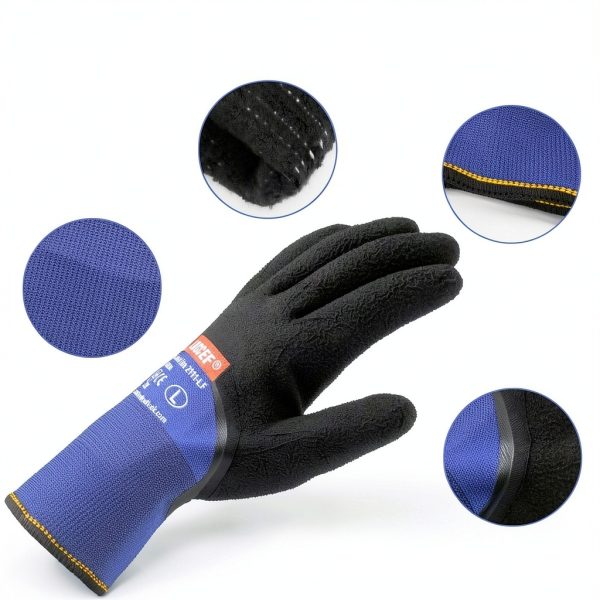 LOCCEF Winter Work Gloves Latex Coated Unisex Cold Weather-1