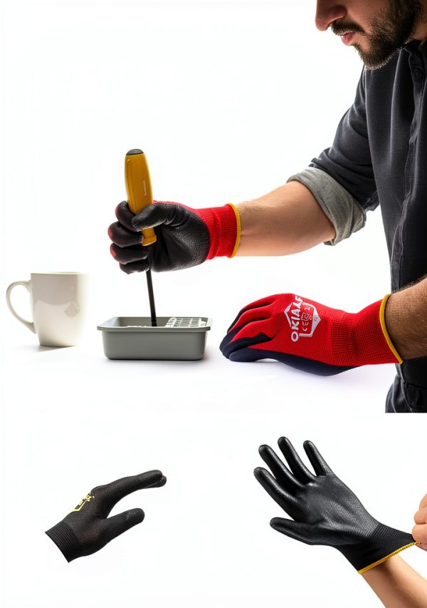 OKIAAS Work Gloves Thin Grip Mens Unisex Light Duty-2