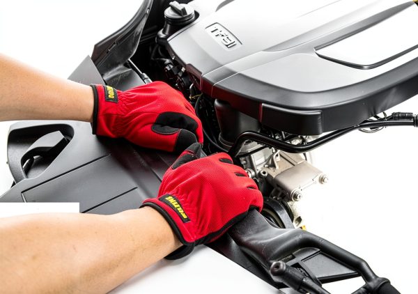 DF147 Work Gloves Faux Leather Impact Protection Mechanics-3