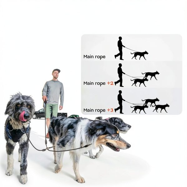 Dog Double Leash Mengbei 3in1 Nylon Design-1