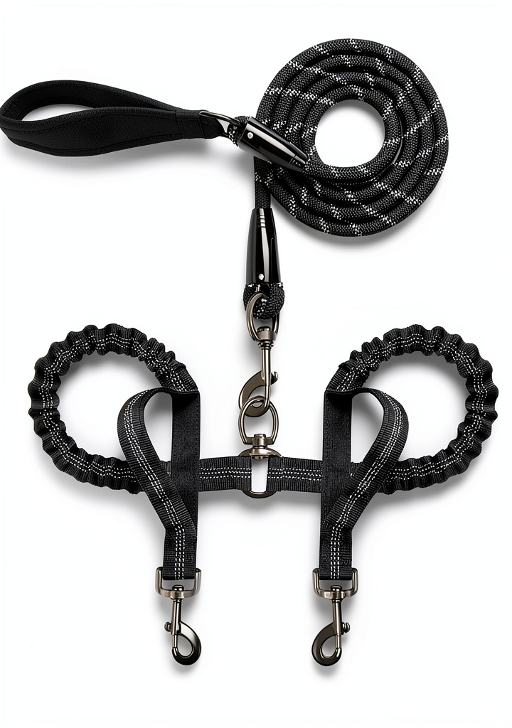 Installing Double Dog Leash by QUAN DUO DUO Pet Supplies on a wooden floor
