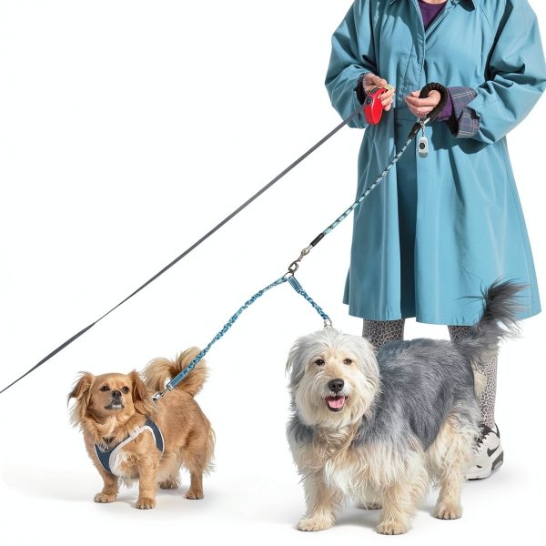 Dog Double Leash Heima Heavy Duty 48in Reflective-5