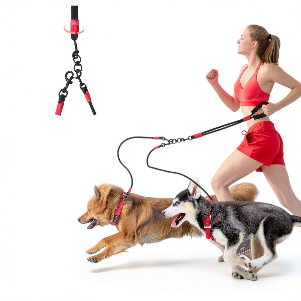 Luck Dawn 3‑Way Dog Leash Adjustable Nylon – Black, Blue, Purple-1