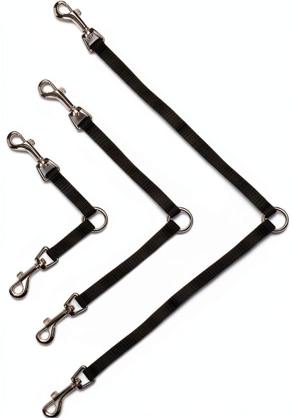 PetEdge Double Dog Leash Black Nylon TP814 12 17-2