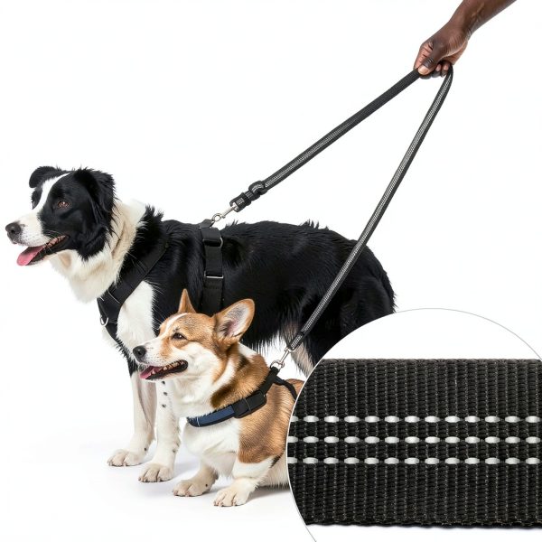 ElevateTech Double Dog Leash for Two Dogs Nylon-4