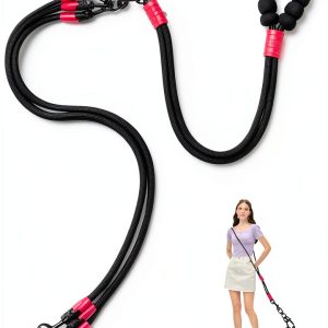 Luck Dawn 3‑Way Dog Leash Adjustable Nylon – Black, Blue, Purple-0