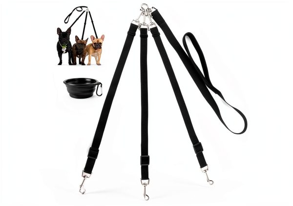 Dog Double Leash MoSANY 3‑in‑1 Padded Nylon-0