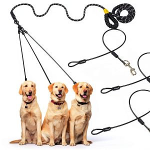 Sunnymove Dog Leash Set Heavy Duty No‑Tangle Triple-0