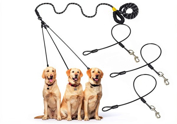 Sunnymove Dog Leash Set Heavy Duty No‑Tangle Triple-0