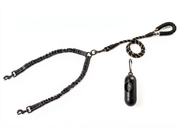 Dog Double Leash Heima Heavy Duty 48in Reflective-1