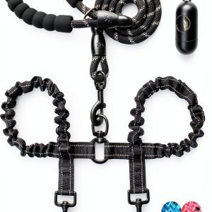 Dog Double Leash Heima Heavy Duty 48in Reflective-0