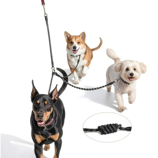 LEOSASA 3-Dog Leash Pet Supplies Nylon Rope-5