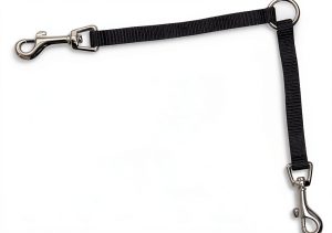 PetEdge Double Dog Leash Black Nylon TP814 12 17-0