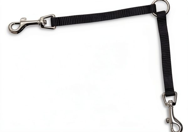 PetEdge Double Dog Leash Black Nylon TP814 12 17-0