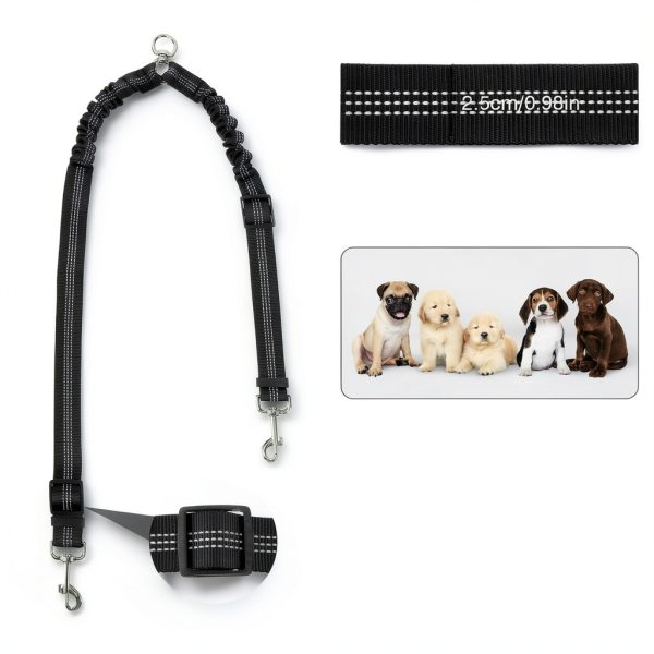 ElevateTech Double Dog Leash for Two Dogs Nylon-1
