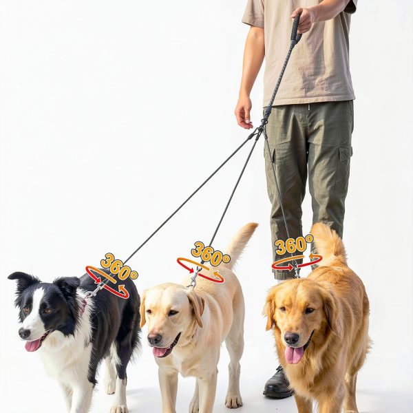 Sunnymove Dog Leash Set Heavy Duty No‑Tangle Triple-3