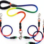 SonQueen Double Dog Leash 5.7ft Mountain Rope Blue/Black Size S L-0