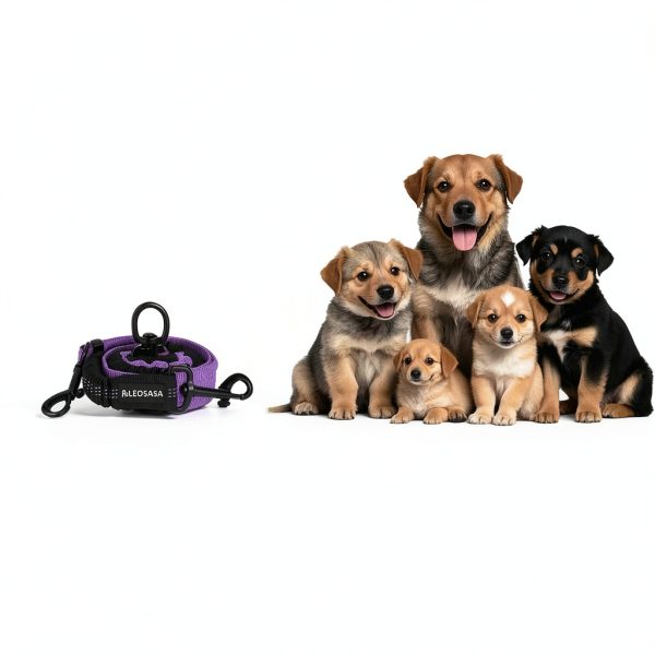 Dog Double Leash LEOSASA Bungee Nylon Swivel Adjustable Splitter-1