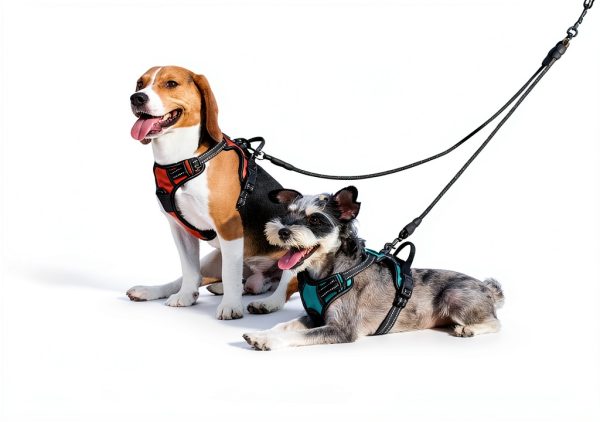 Taglory Double Dog Leash Coupler 30 Inch Reflective Nylon Orange-4