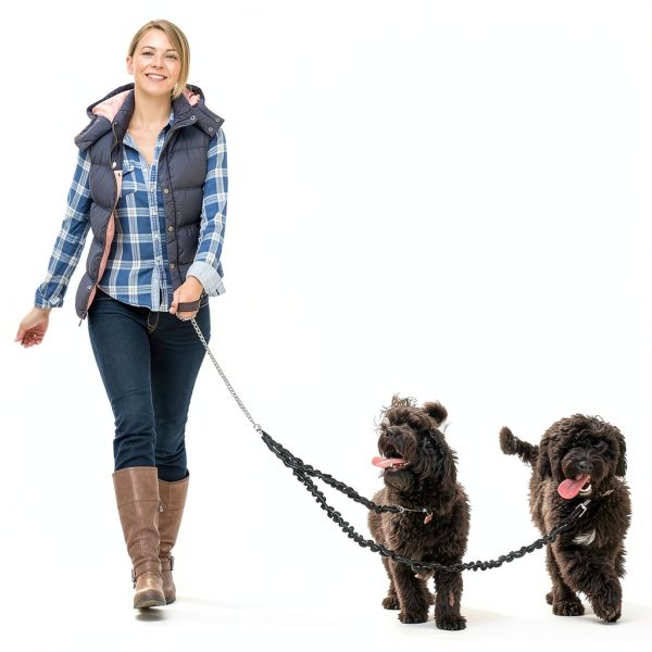 Dog Double Leash Coupler SnagleDirect Black Red 0-30lb/30-150lb-6