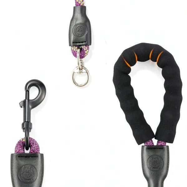 Dog Double Leash Mengbei tribe Nylon Leash with Reflective Stripes-2