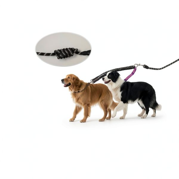 Dog Double Leash LEOSASA Bungee Nylon Swivel Adjustable Splitter-5