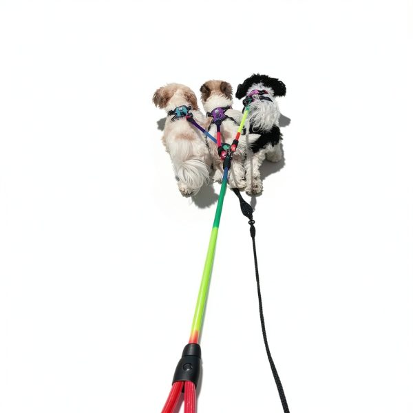 SonQueen Double Dog Leash 5.7ft Mountain Rope Blue/Black Size S L-2