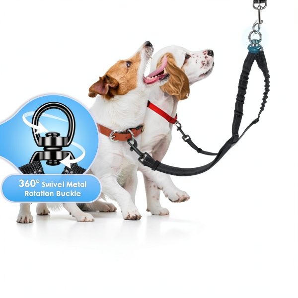 Dog Double Leash Splitter AWP56 Nylon Adjustable Small Medium Colors-5