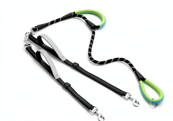 XiaZ Dual Dog Leash 5.5ft Rotating Swivel with 4 Handles Multi Size-1