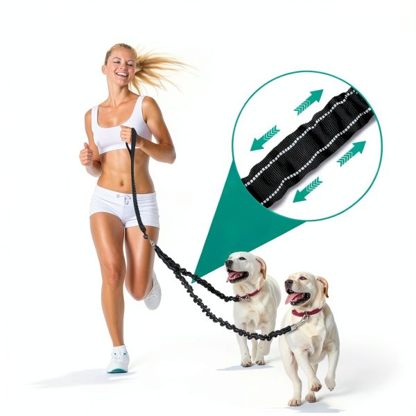 Dog Double Leash Coupler SnagleDirect Black Red 0-30lb/30-150lb-1