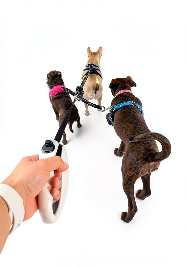 LTSGORY Double Dog Leash Bungee No Pull Swivel for Small Medium Dogs-5