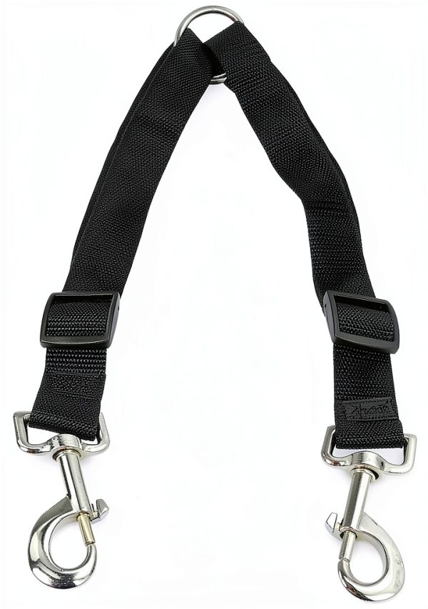 STGOOD Double Dog Leash Coupler Adjustable Nylon Swivel 15-20 Inch-0