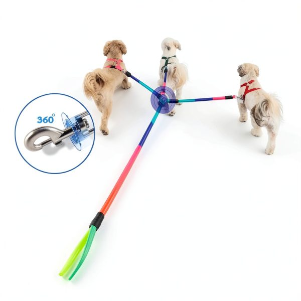 SonQueen Double Dog Leash 5.7ft Mountain Rope Blue/Black Size S L-3