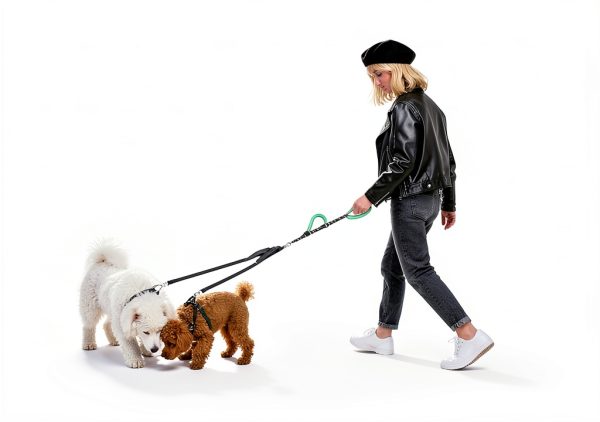 XiaZ Dual Dog Leash 5.5ft Rotating Swivel with 4 Handles Multi Size-5