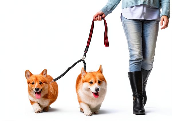 MingXpets Double Dog Leash Adjustable Tangle-Free Nylon Reflective-5