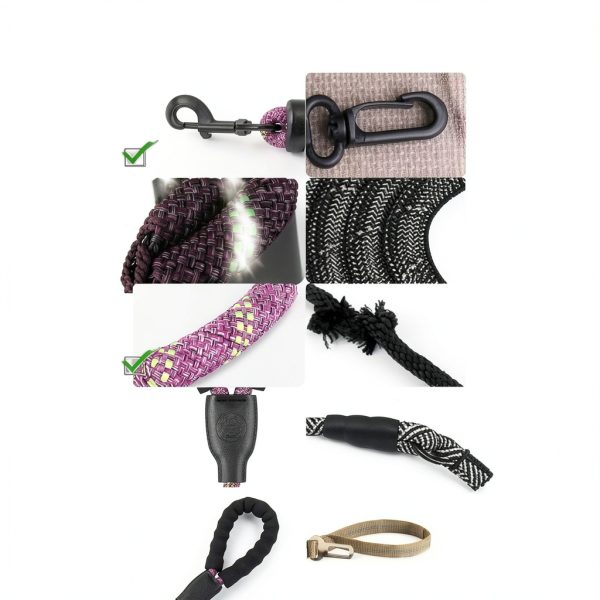 Dog Double Leash Mengbei tribe Nylon Leash with Reflective Stripes-3