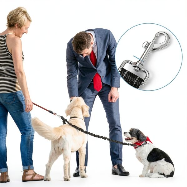 Dog Double Leash Coupler SnagleDirect Black Red 0-30lb/30-150lb-3