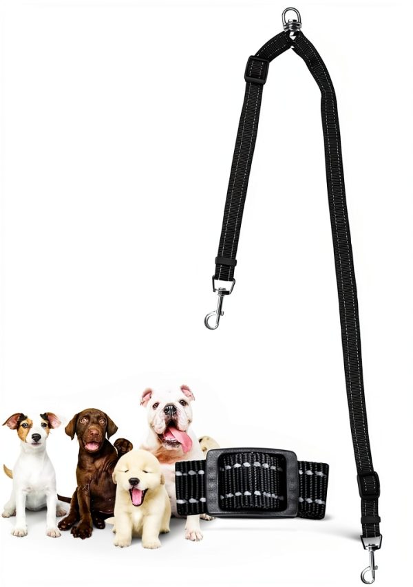 MingXpets Double Dog Leash Adjustable Tangle-Free Nylon Reflective-1