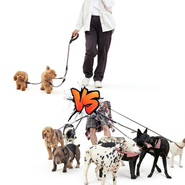 Dog Double Leash Mengbei tribe Nylon Leash with Reflective Stripes-4