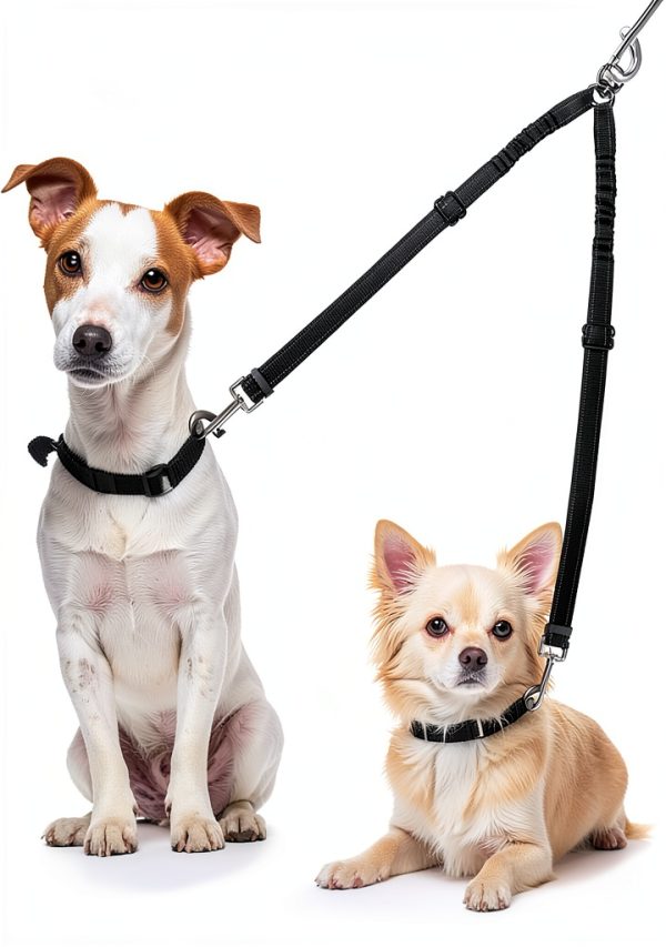 Dog Double Leash Splitter AWP56 Nylon Adjustable Small Medium Colors-0