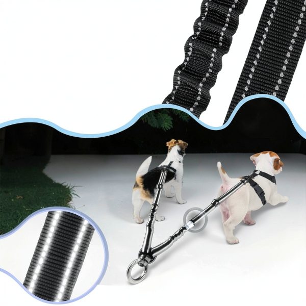 Dog Double Leash Splitter AWP56 Nylon Adjustable Small Medium Colors-6