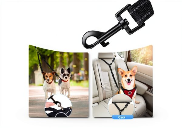 Dog Double Leash Splitter AWP56 Nylon Adjustable Small Medium Colors-4