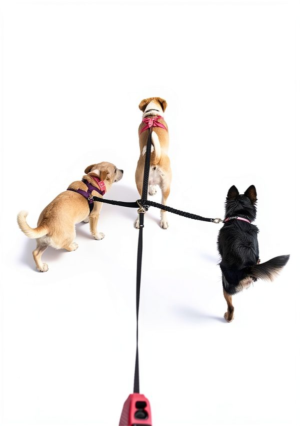 LTSGORY Double Dog Leash Bungee No Pull Swivel for Small Medium Dogs-4