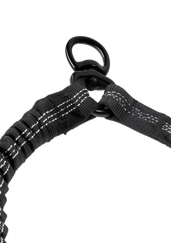 iYoPets Double Dog Leash with Bungee Extension, 30in Rope, Black/Blue-4