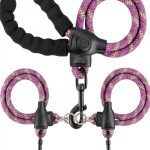 Dog Double Leash Mengbei tribe Nylon Leash with Reflective Stripes-0